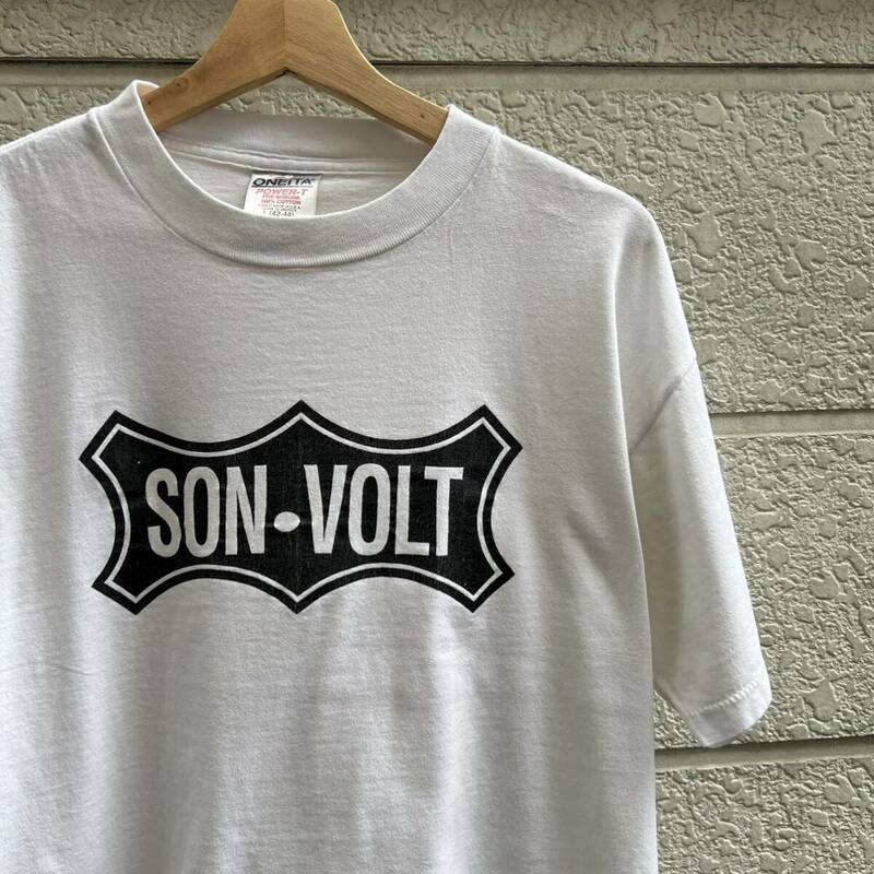 90s USA古着 白 プリントTシャツ 半袖Tシャツ ONEITA オニータ SON VOLT バンドTシャツ アメリカ古着 vintage ヴィンテージ モノトーン