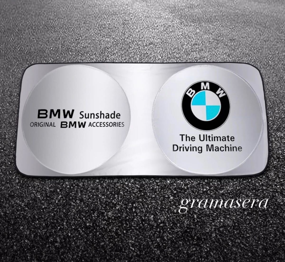 ★レア★BMW 日除けサンシェード　日焼け防止 遮光 UVカット フロントガラスフロントサンシェード 折りたたみ式 セダンサイズ　収納付き