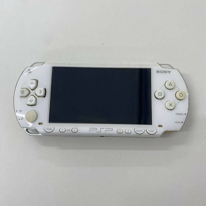 SONY PSP1000 ソニー プレイステーションポータブル セラミックホワイト ゲーム 本体 通電確認済 ジャンク品 バッテリー付PlayStation 