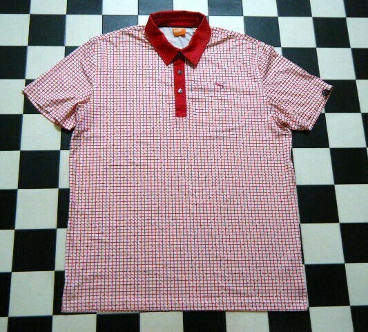 プーマ PUMA ゴルフ 半袖 ポロシャツ L (US) 白赤 れ4990　薄手