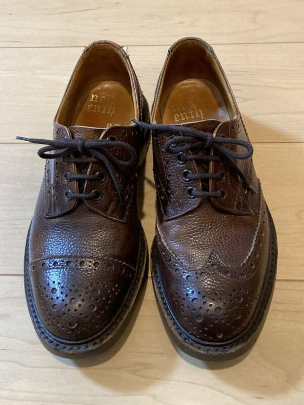 ネペンテス nepenthes トリッカーズ Tricker's ASYMMETRIC GIBSON アシメトリー ギブソン 茶 ブラウン UK6ハーフ 25.0cm 別注 廃番 レア