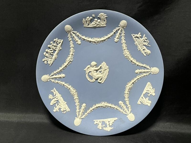 WEDGWOOD ウェッジウッド ジャスパー 天使 プレート 飾り皿 22.7cm H10