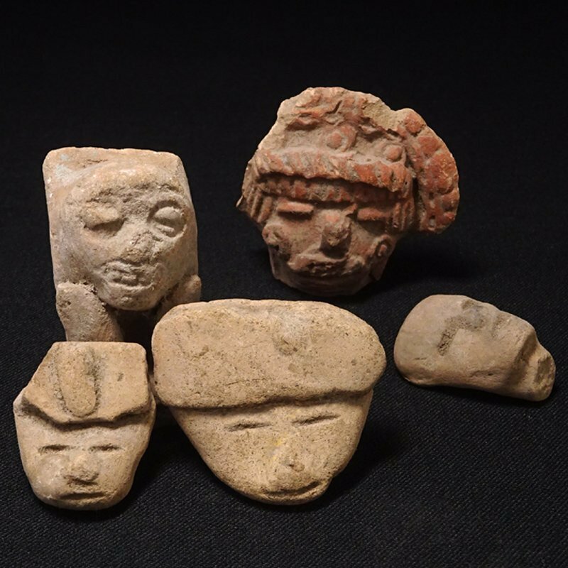 慶應◆アンデス文明の遺産 発掘出土した残欠土器などまとめて 合計5点 プリミティブアート副葬品土偶神像⑲