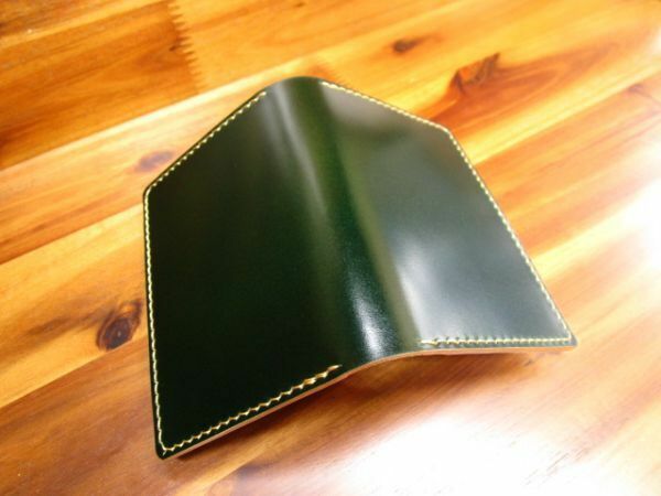 カードケース レーデルオガワ コードバン ダークグリーン 手縫い キャッシュレス 上質 薄 パスケース 定期入れ グリーン 緑