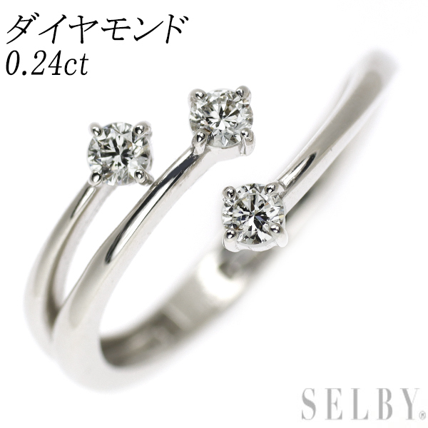K18WG ダイヤモンド リング 0.24ct 出品2週目 SELBY