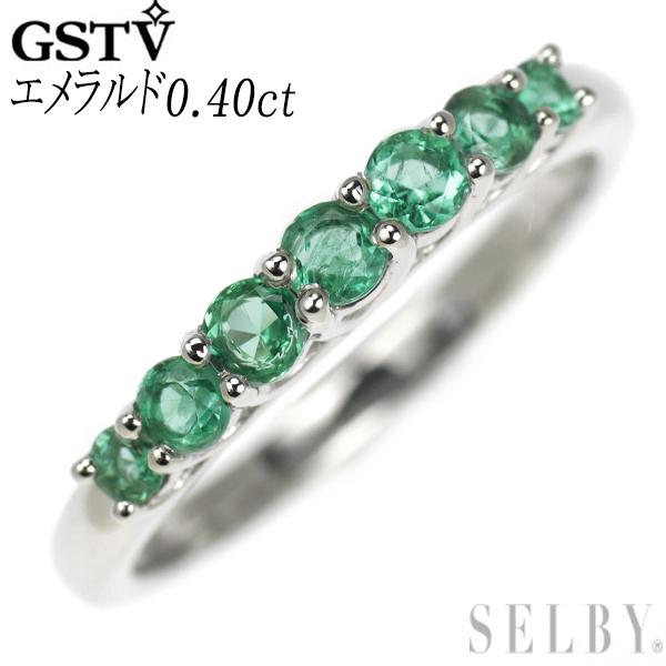 GSTV Pt950 エメラルド リング 0.40ct 新入荷 出品1週目 SELBY