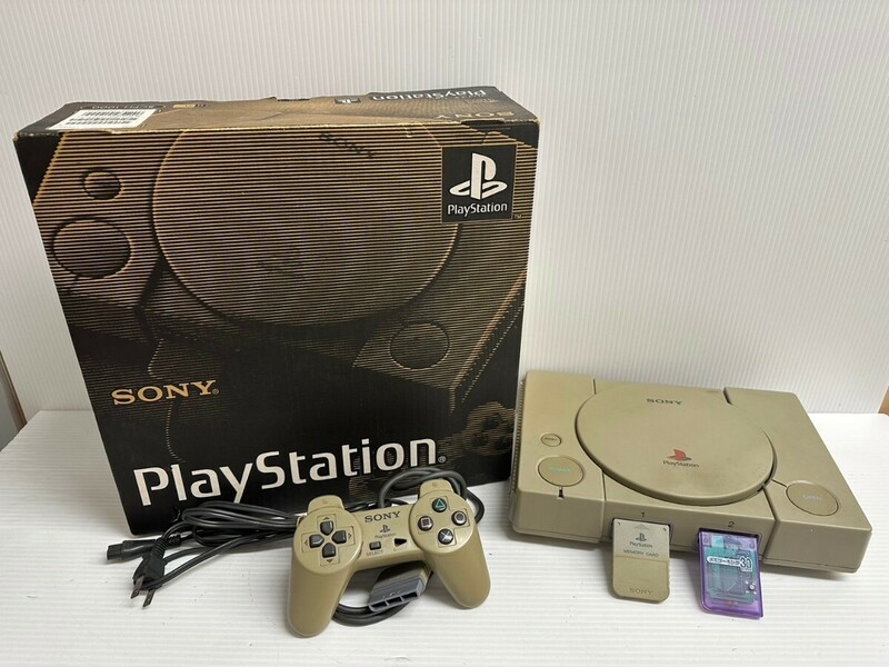 NA★1円〜動作未確認 通電確認済 Playstation1 本体セット SCPH-1000 プレステ1 SONY ゲーム メモリカード付き コントローラーボタンなし 