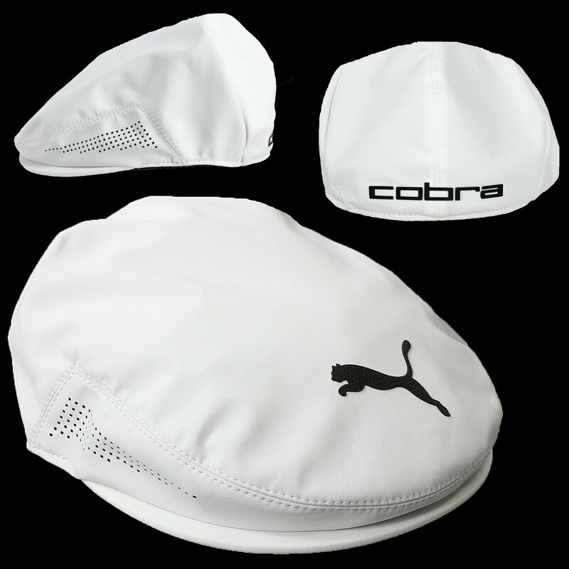 新品 春夏 プーマ ゴルフ Cobra ハンチング L/XL 白 PUMA GOLF コブラ ツアードライバー キャップ 帽子 メンズ 吸水速乾 ◆CG2397A