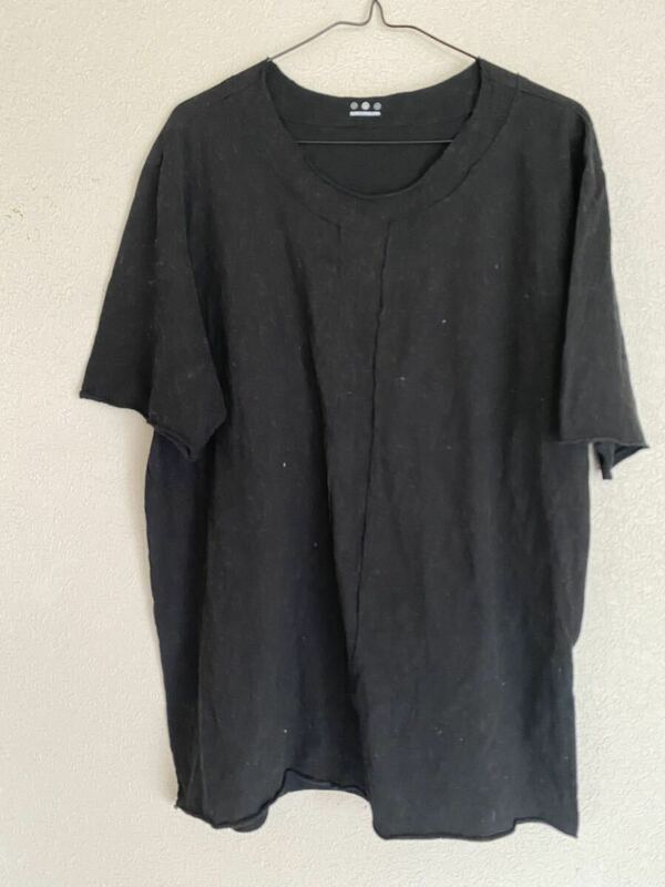 THREE DOTS(スリードッツ）Tシャツ ビンテージ 90s クラシックブラック ユニセックス ほぼ未使用品 黒 無地 半袖 