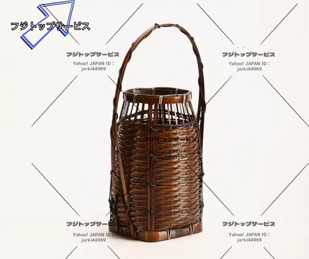 美品登場☆茶室華道具 竹編み 編み籠 竹工芸 花器 花入れ z014