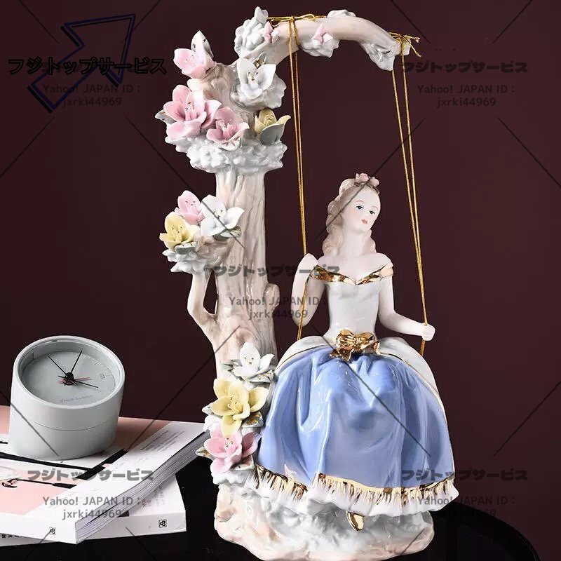 特売！極美品★陶磁器 置物 西洋陶器 北欧磁石 陶器の人形 お姫様 陶器の人形 陶器の置物 洋風 芸術品