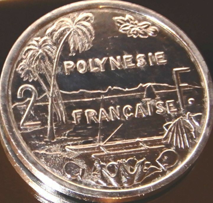 未使用　ヨーロッパ　フランス領　ポリネシア　外国コイン　★ 2 フラン Franc 通貨 硬貨 メダル　昭和62年 １９８７年発行　コレクション