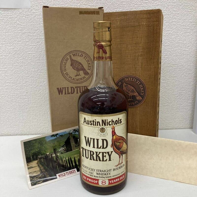 5146 WILD TURKEY ワイルドターキー 8年 バーボン ウイスキー 1000ml 50.5%木箱付き 木製ギフトボックス 未開栓 約1.4kg