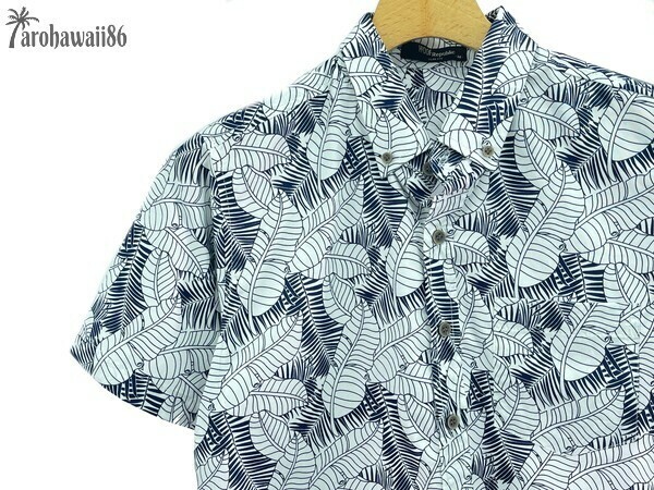 arohawaii86◆AH-3124 XL【Botanical/ネイビー系】半袖シャツ/夏/ヴィンテージ/アロハシャツ/柄シャツ☆1スタ☆１円スタート☆