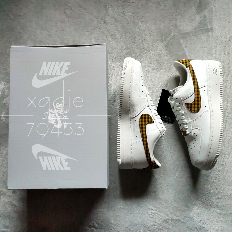 新品 正規品 NIKE ナイキ AIR FORCE1 LOW エアフォース1 ロー 白 ホワイト チェック 黒 WMNS 29cm (実質28.5cm) US12 デュブレ 箱付き