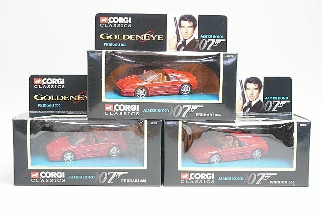 CORGI コーギー 1/43 Ferrari フェラーリ 355 Goldeneye James Bond Ferrari ボンドカー ジェームズボンド レッド 3点セット 92978