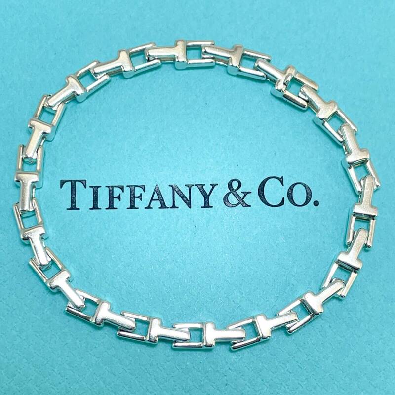 16.5cm ティファニー T ナロー シルバー ブレスレット Tiffany&Co./24-1029