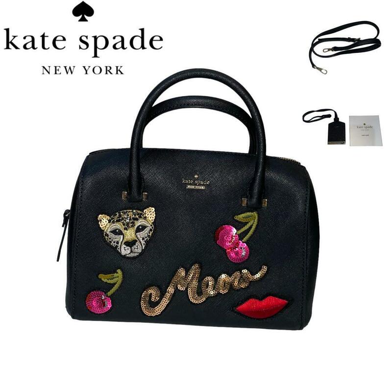 極美品 Kate spade ハンドバッグ ショルダー 2way ワッペン