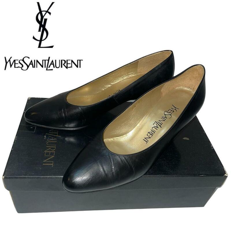 yves saint laurent パンプス レザー プラック 34 1/2