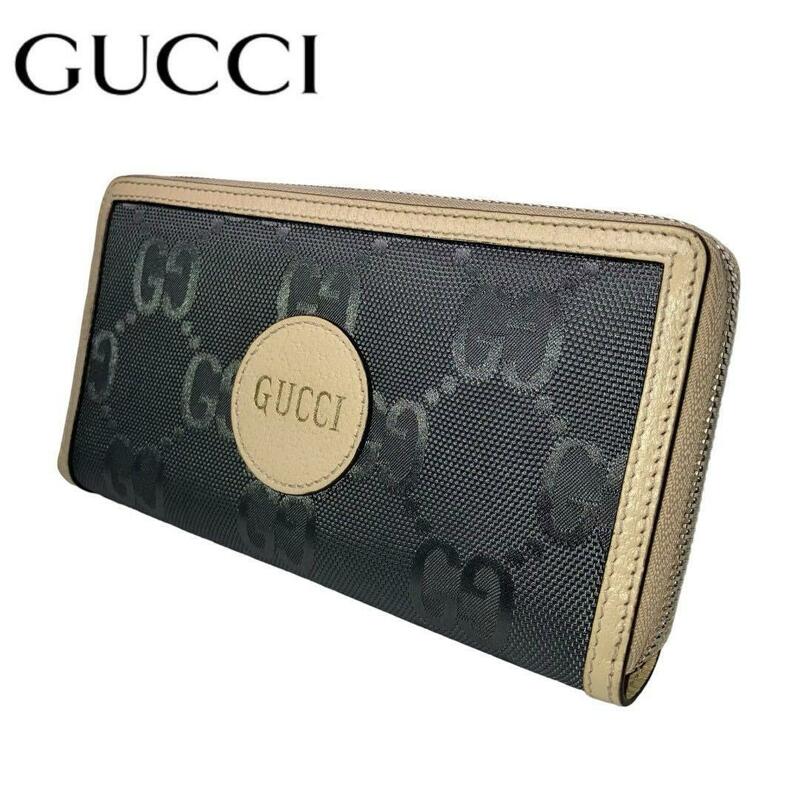 未使用級GUCCI GG ロングジップ 長財布 ベージュ グレー 625576