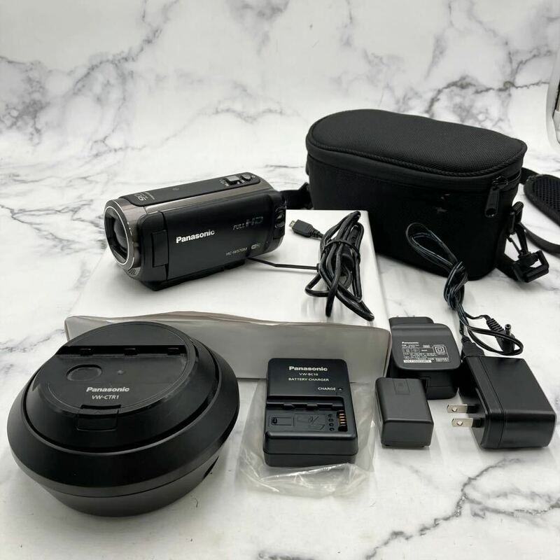 $【売り切り】Panasonicパナソニック ビデオカメラ HC-W570M f＝2.06-103m.m 1:1.8 VW-CTR1 リモートパンチルター付属 動作確認済み