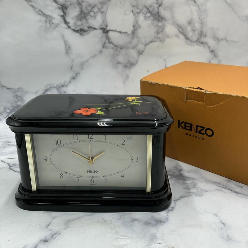 $【売り切り】KENZOケンゾー 置き時計 ジュエリーBOX アクセサリーボックス オルゴール搭載 アンティーク調 和風