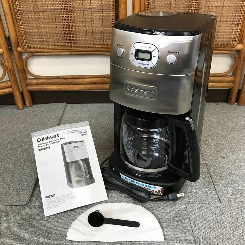 ●【売り切り】美品！ほぼ未使用品！Cuisinart クイジナート 10カップミル付き 全自動コーヒーメーカー DGB-625J 箱/取り扱い説明書付属