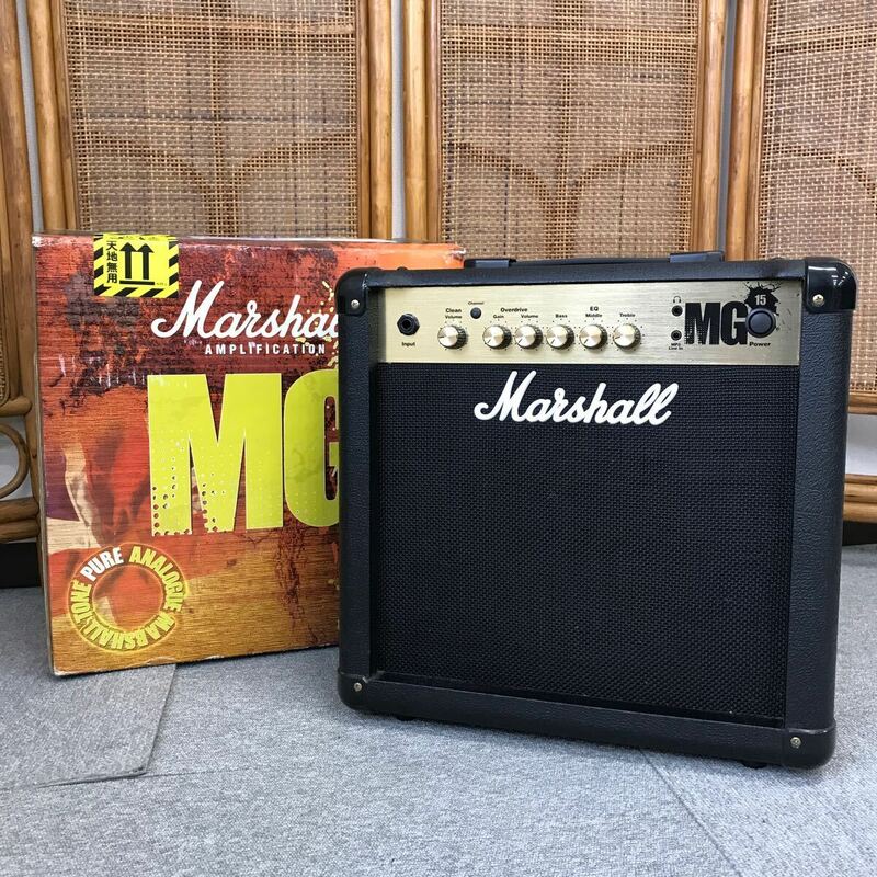 ◎【売り切り】Marshall マーシャル コンボアンプ ギターアンプ MG15 箱付属 動作確認済み 音出し確認済み 
