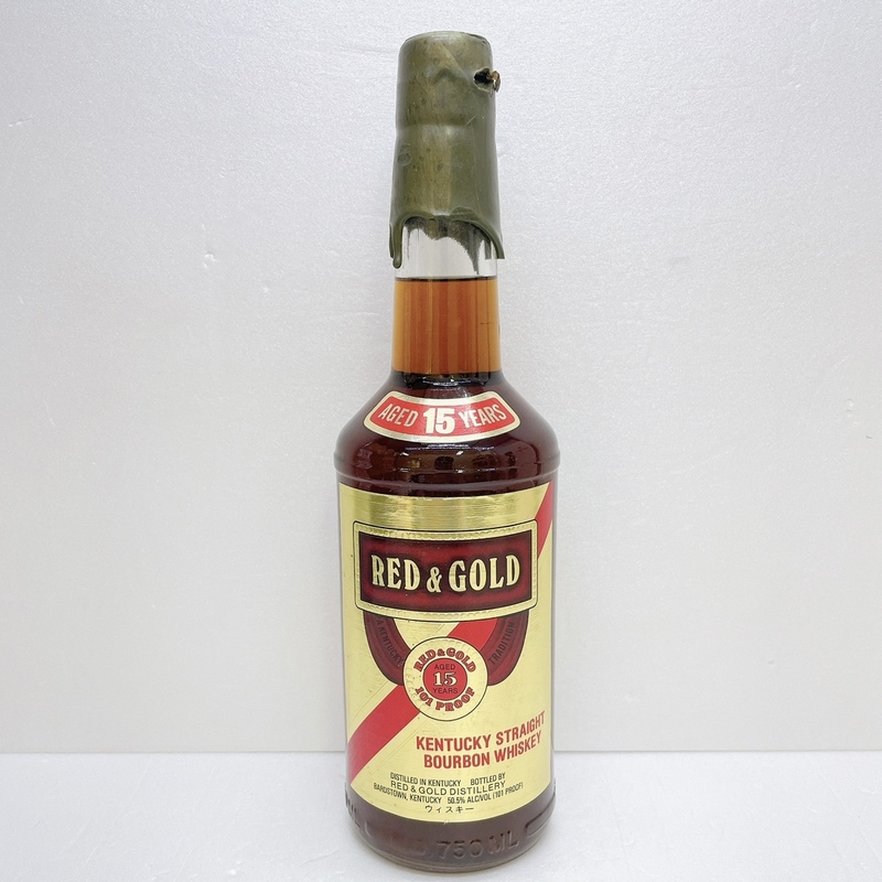 【DHS0606-1-2HM】RED&GOLD レッド&ゴールド 15年 ケンタッキー バーボン ウイスキー 750ml 50.5％ 古酒 お酒