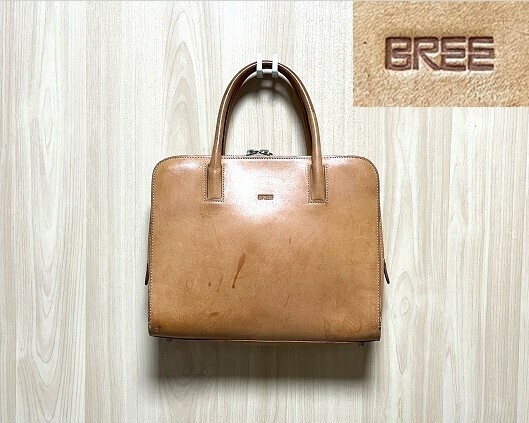 訳有 旧ロゴ 廃盤品 ブリー BREE Nature ヌメ革 ハンドバッグ ネイチャー ドイツ ブランド