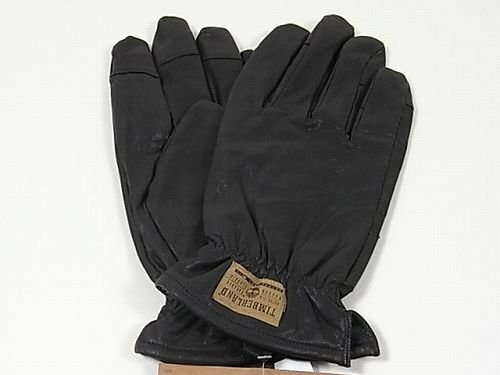 Timberland ティンバーランドメンズ男性用レザーロゴグローブ手袋（ブラック）M