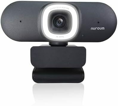Nuroum 4K WEBカメラ LEDリングライト付き ウェブカメラ フルHD 60fps ノイズキャンセリングマイク付き オー