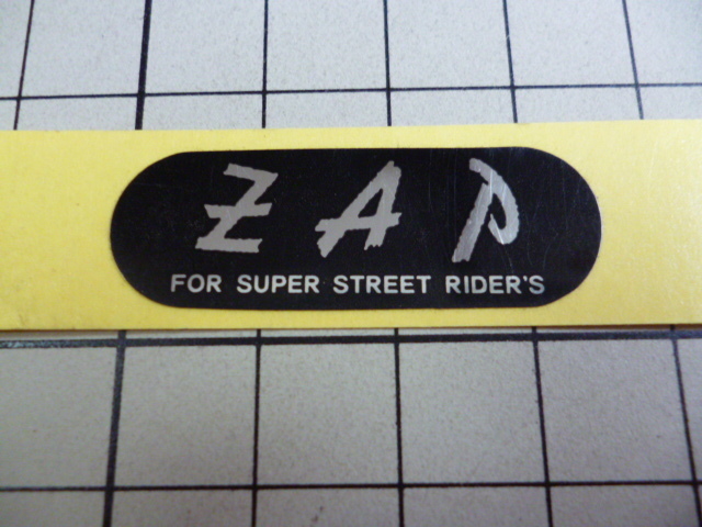 正規品 ZAP FOR SUPER STREET RIDER'S ステッカー (37×18ｍｍ) ザップ