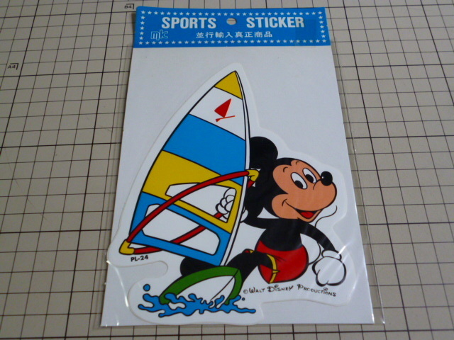 希少 MICKEY MOUSE WALT DISNEY PRODUCTIONS ステッカー PL-24 当時物 (115×150ｍｍ) ビンテージ ミッキーマウス ウォルト ディズニー