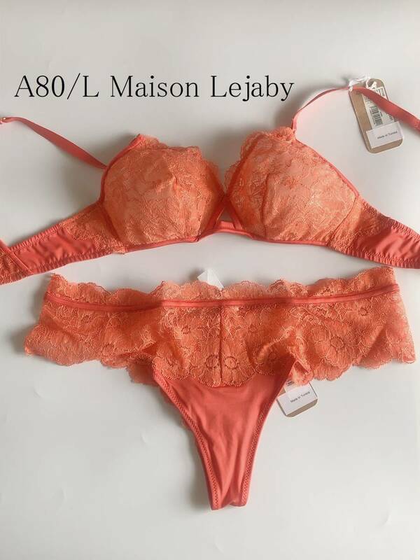 A80+L☆Maison Lejabyメゾンレジャビー　ノンワイヤー　高級海外ランジェリーセット