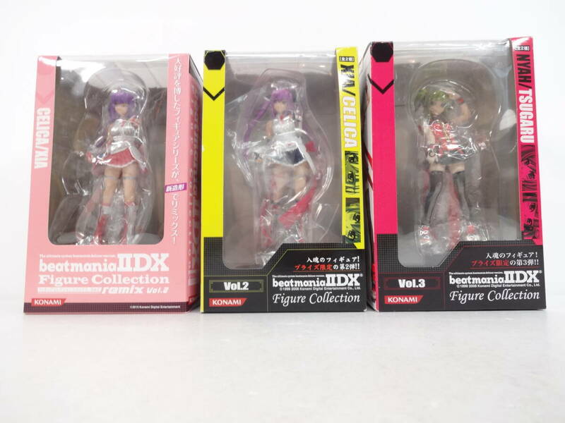 091/B797★中古美品★フィギュア★ 【３個セット】beatmania ⅡDX フィギュアコレクション リミックス ビートマニア セリカ/ツガル