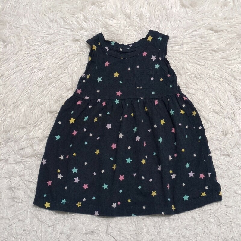 【送料無料】babygap　ノースリーブ　ワンピース　80cm　ネイビー　星　ベビー　子供服