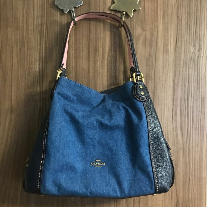 COACH バッグ 2way 美品 デニム レザー トート ショルダー