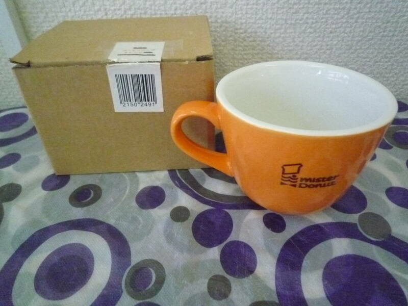 ★　　・希少・　昭和レトロ　ミスド　mister Donut　ロゴ ・ オレンジカラー　肉厚　コーヒーカップ　スープカップ
