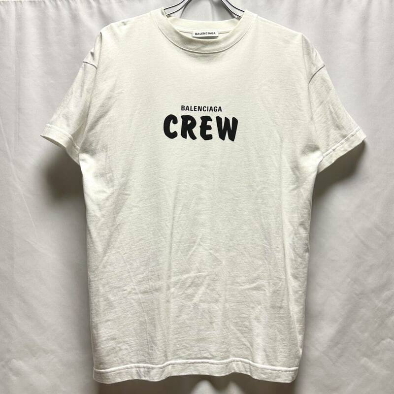 希少◇BALENCIAGA バレンシアガ Crew T-shirt Tシャツ 2020年 ホワイト XS メンズ レディース ユニセックス