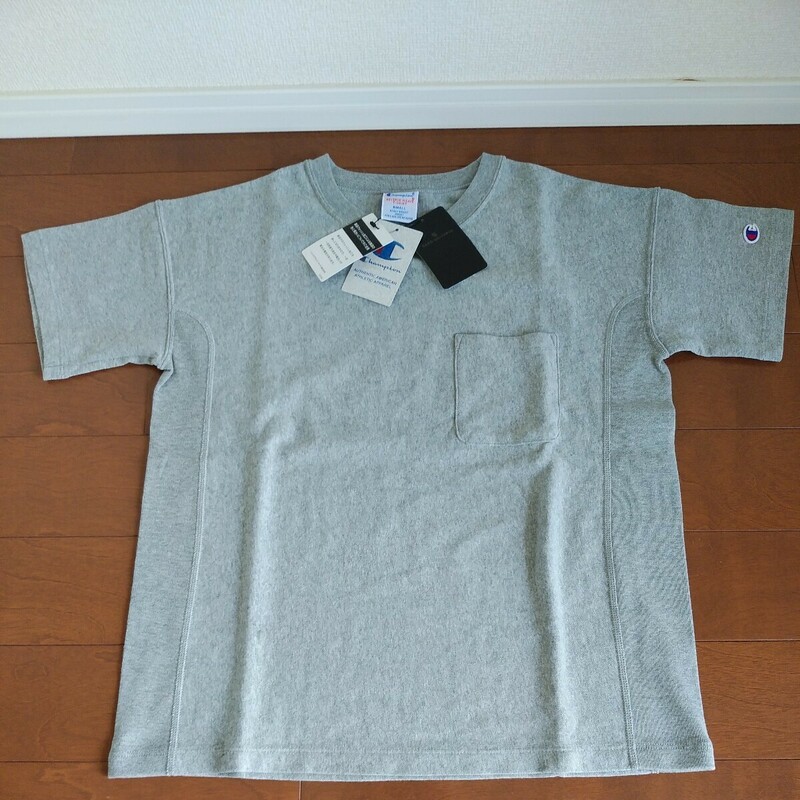 【未使用新品】チャンピオン　リバースウィーブ　ポケットTシャツ　CHAMPION ポケT ヘビーウェイト　REVERSE WEAVE グレー　ナノユニバース