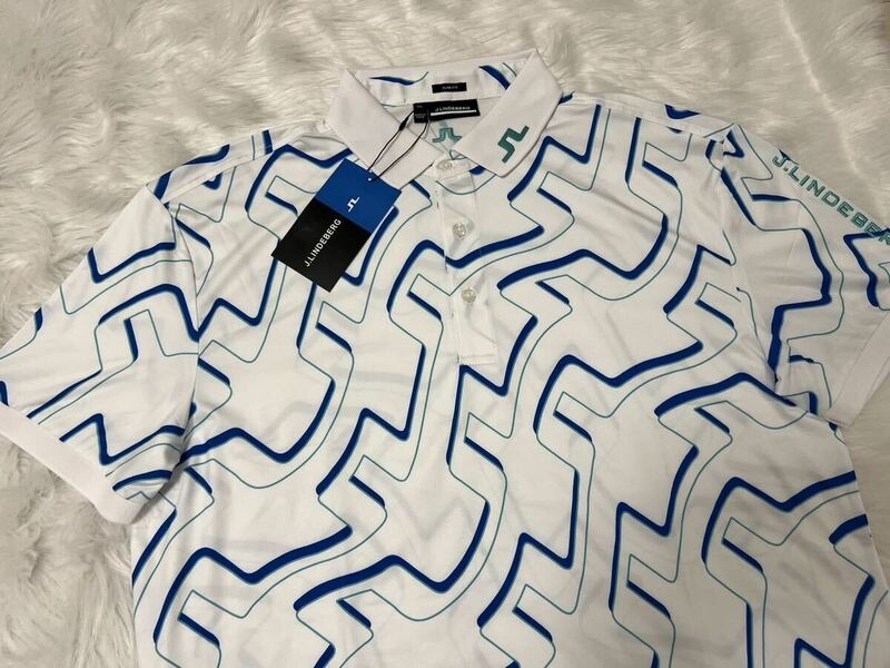 新品　☆ J.LINDEBERG　ゴルフ　ポロシャツ メンズ ホワイト　XXL