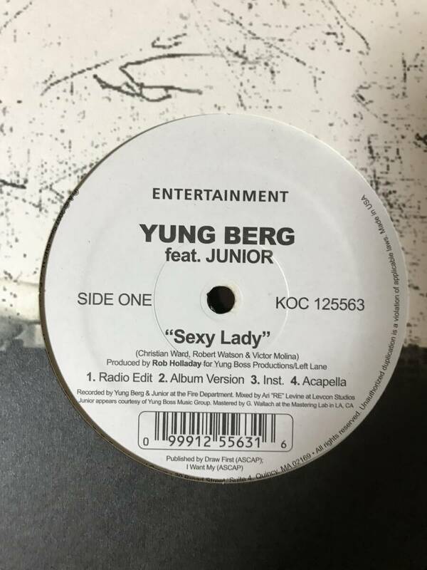 アナログ盤 YUNG BERG feat. JUNIOR /Sexy Lady / What lt Do 12インチ レコード LP HIPHOP R&B ラップ ヒップホップ