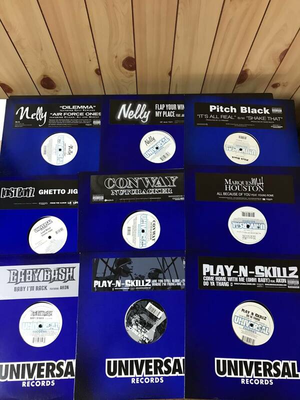 アナログ盤 HIPHOP R&B UNIVERSALレコード 9枚 NELLY BABY BASH MARQUES HOUSTON PLAY-N-SKILLZ 12インチ レコード LP ラップ ヒップホップ