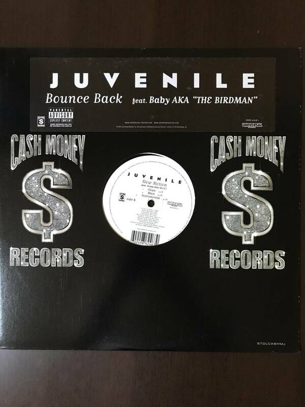 アナログ盤 JUVENILE / Bounce Back feat. Baby AKA "THE BIRDMAN" 12インチ レコード LP HIPHOP R&B ラップ ヒップホップ