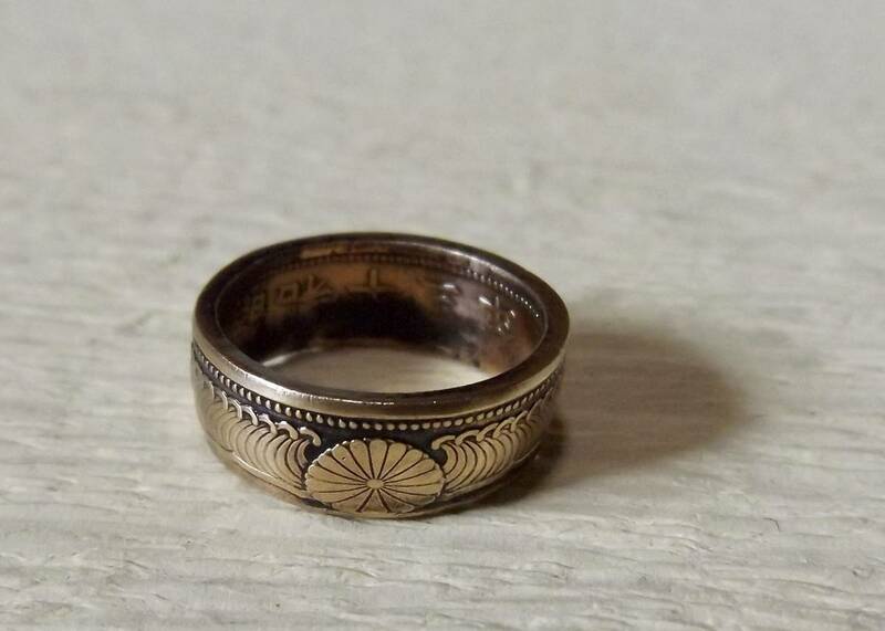 12号サイズ コインリング 指輪 新品 未使用 送料無料 　（9666) ハンドメイド　アンテーク 古銭　貨幣　硬貨　手作り　女性　レディース