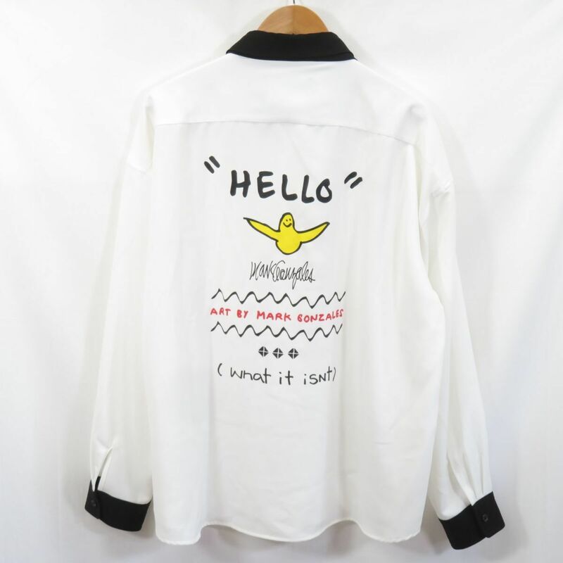 美品 Mark Gonzales プリントロングスリーブシャツ sizeXL/マークゴンザレス　0505