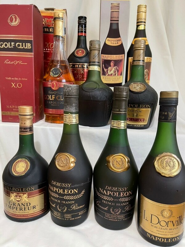 ブランデー コニャック 等 ９本セット 700ml 未開栓　まとめ　XO ナポレオン NAPOLEON　COGNAC # ウイスキー