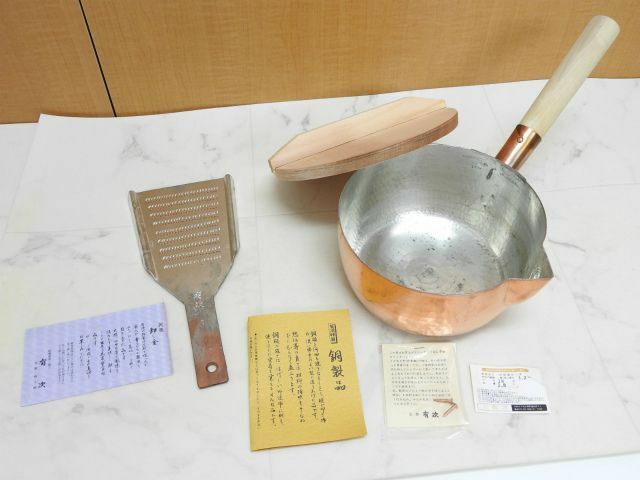 1円〜 中古品 有次 片手鍋 18cm / フタ 20cm / おろし金 6 現状渡し