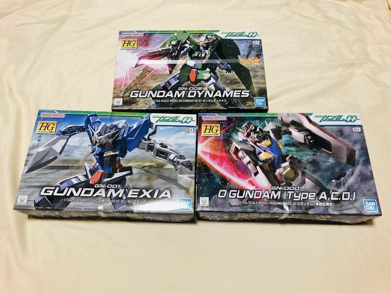 HG デュナメス　エクシア　O ガンダム　実戦配備型　GUNDAM DYNAMES EXIA 0 GUNDAM TYPE A.C.D 機動戦士ガンダム00 oo ガンプラ